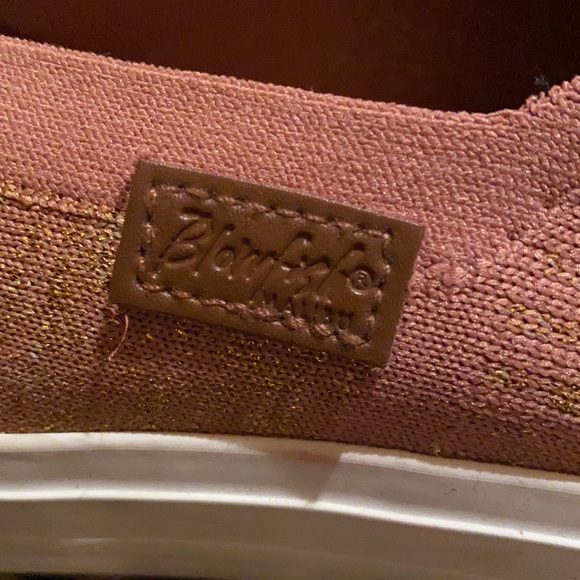 Blowfish Malibu Women’s Knit Glitter Slip On Sneakers Gold Mouve - Picture 5 of 16